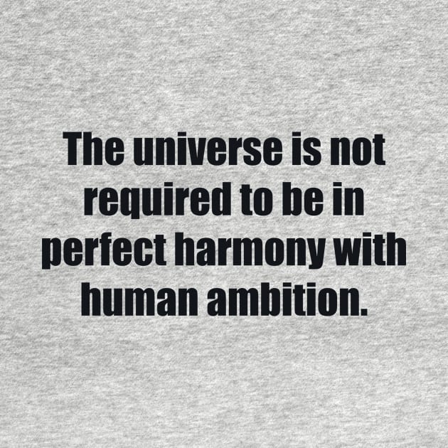 The universe is not required to be in perfect harmony with human ambition by BL4CK&WH1TE 